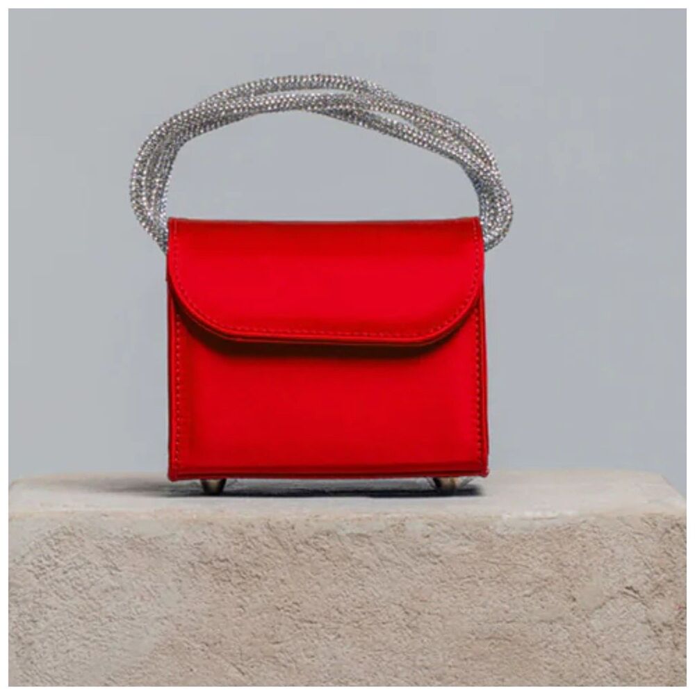 Veronica Beard Women's FOLKLORE MINI LOOP BAG IN RASO NAPOLES RED NWT 498